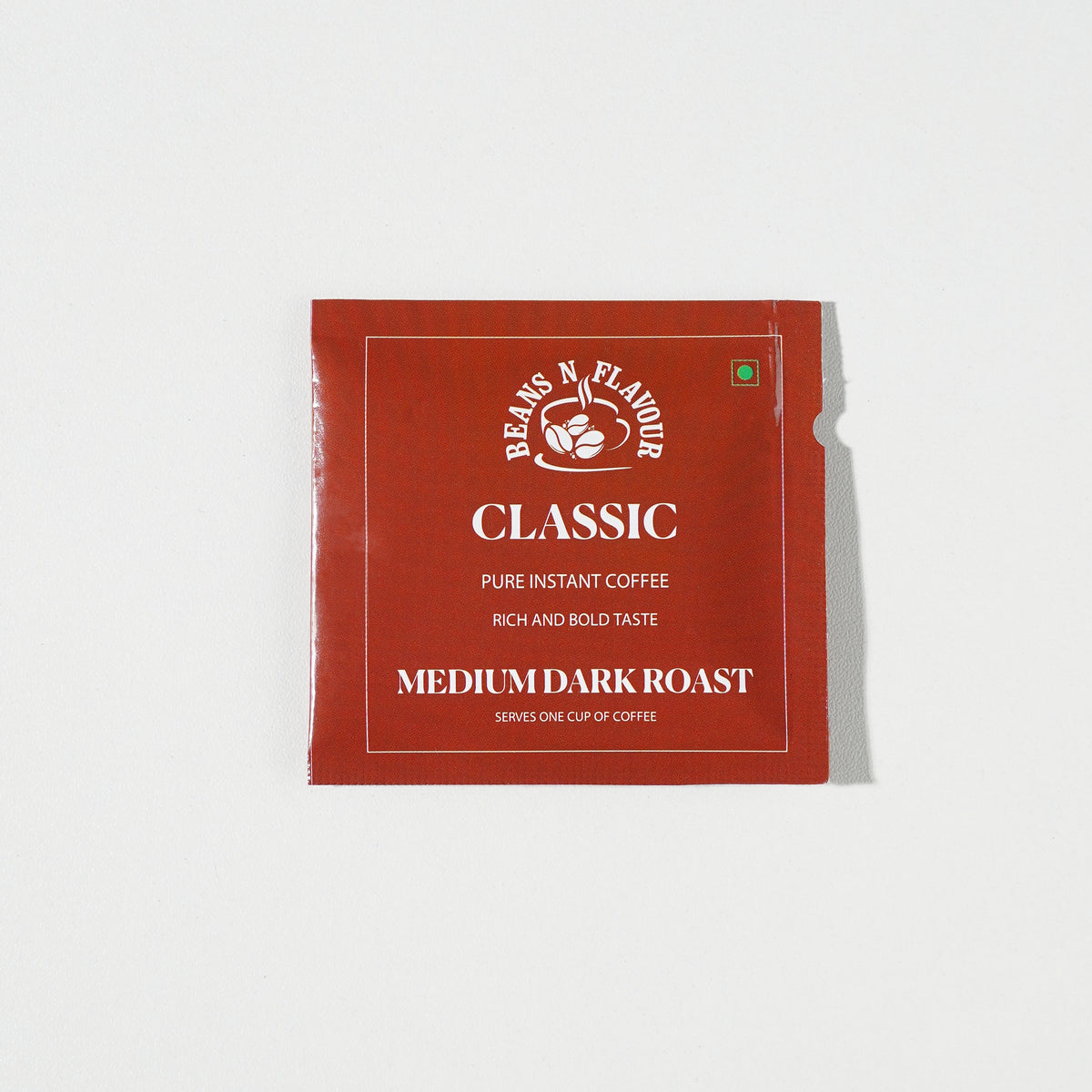 Classic instant coffee travel sachets