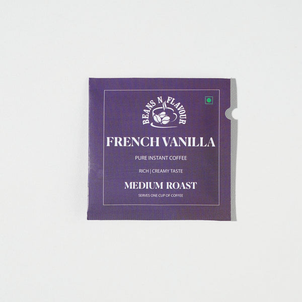 French Vanilla instant coffee travel sachets