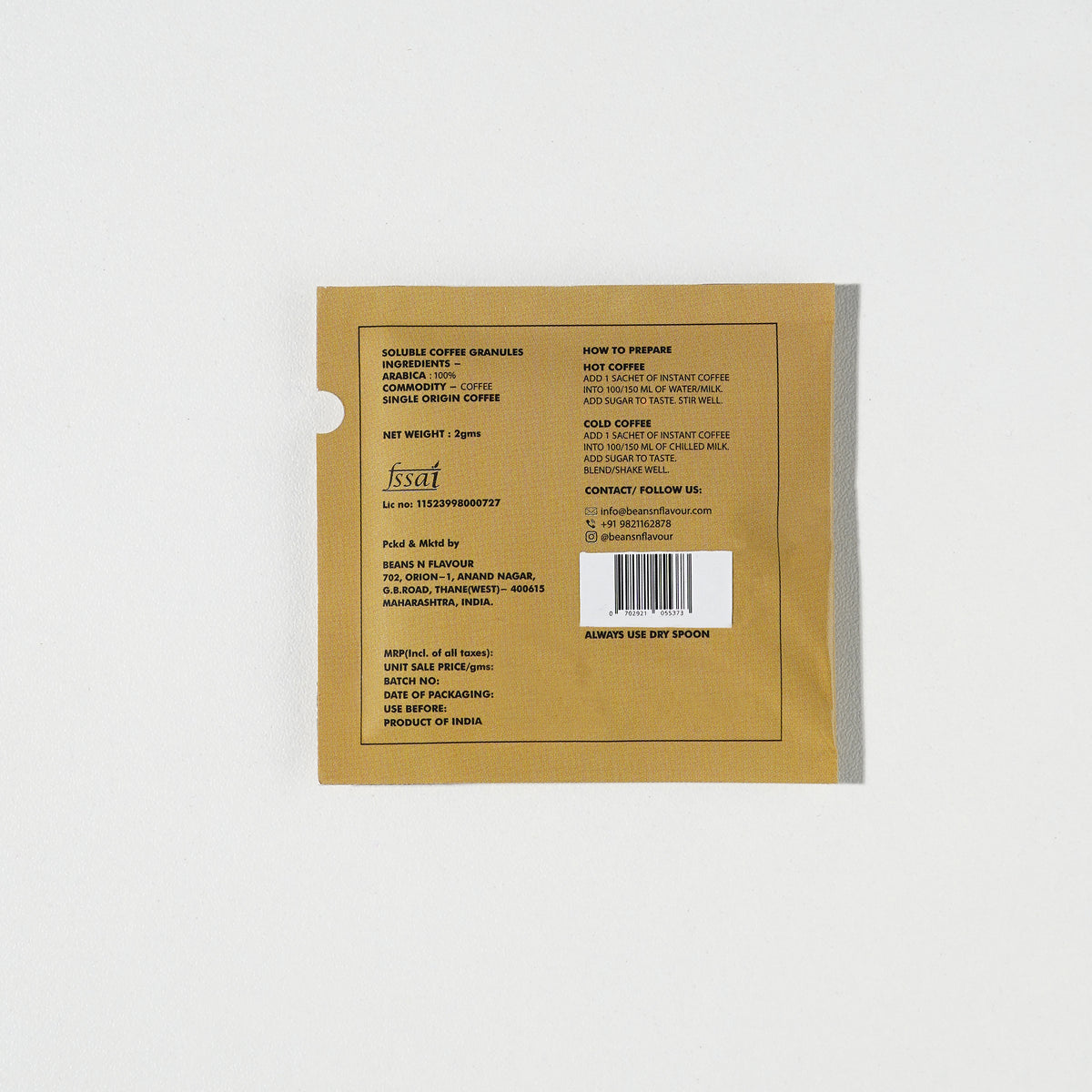 Gold — Travel Sachets