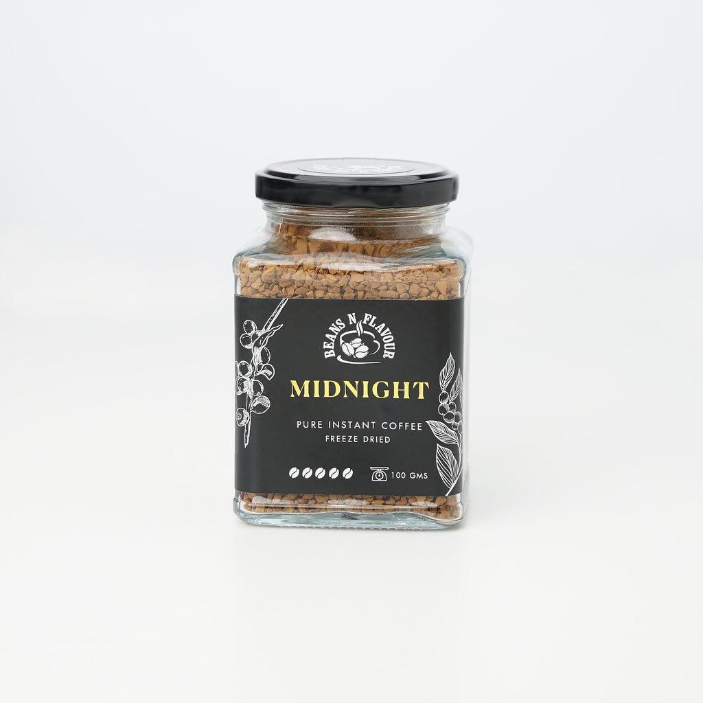 Midnight instant coffee jar