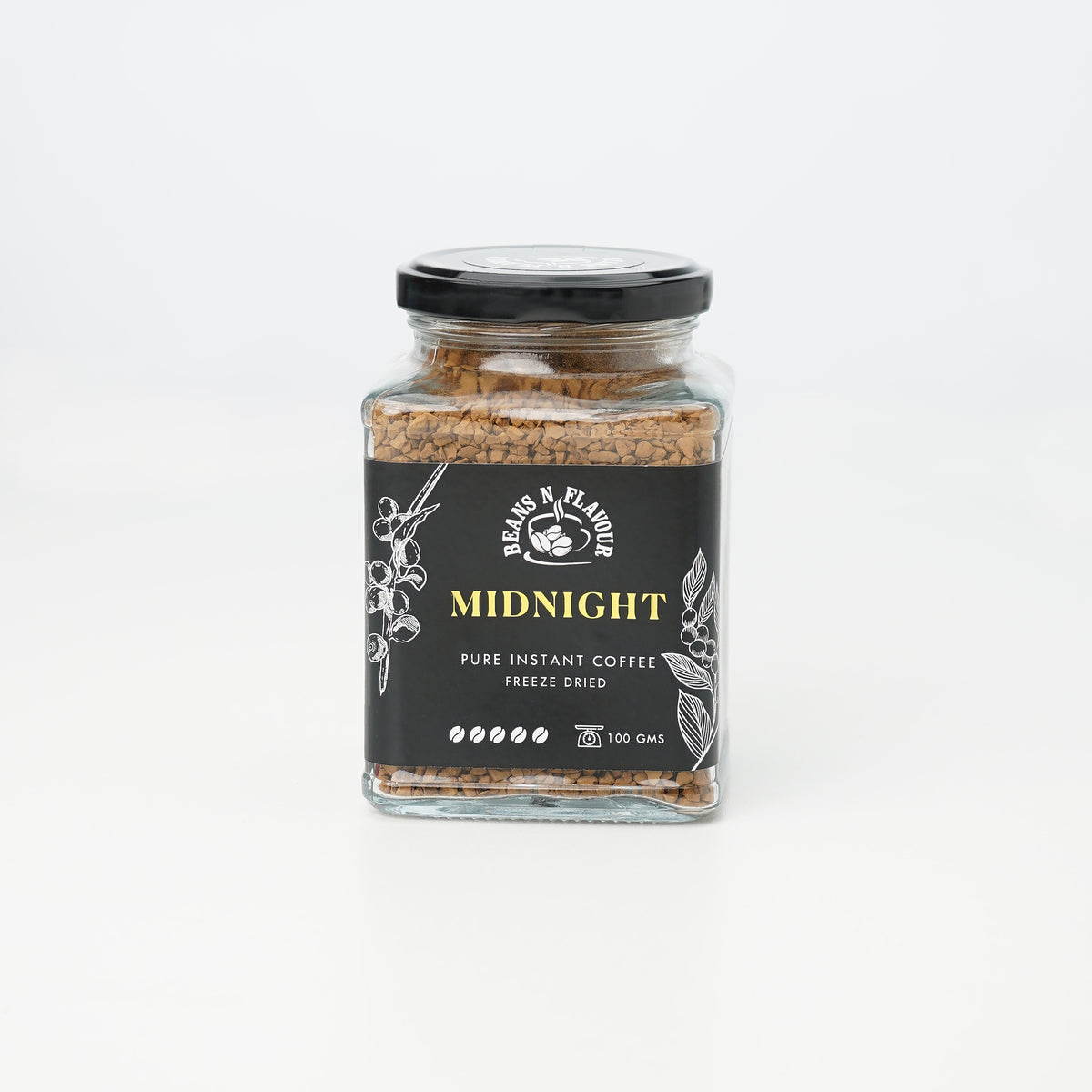 Midnight instant coffee jar