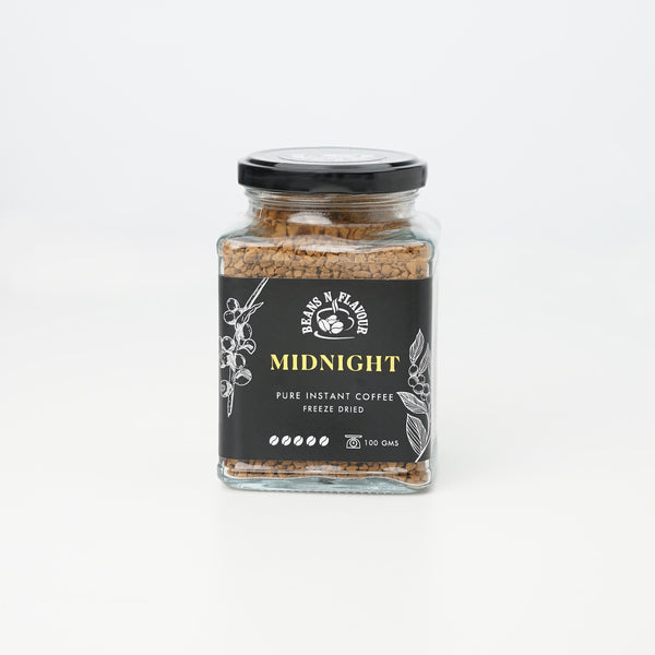 Midnight instant coffee jar